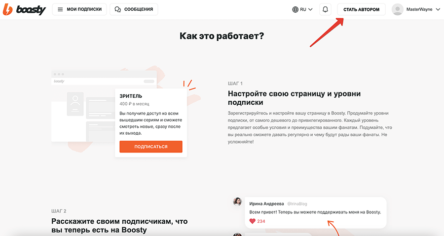 Бусти - сервис для заработка на уникальном и крутом контенте