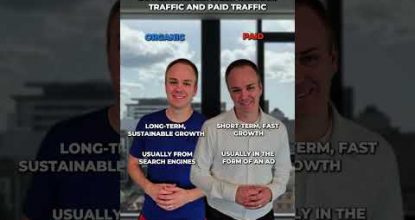 Difference between organic traffic and paid traffic🛣️  So which one is more important? #Shorts